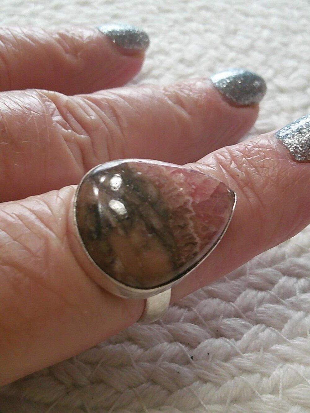 Gorgeous RHODONITE Handmade Sterling 925 Ring Size 9.25 #862E